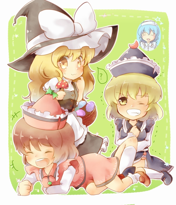 kirisame marisa, lunasa prismriver, merlin prismriver, and lyrica prismriver (touhou) drawn by sen1986