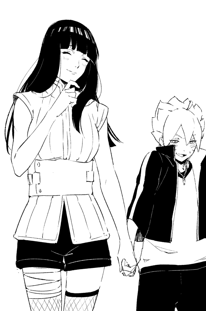 hyuuga hinata and uzumaki boruto (naruto and 2 more) drawn by shigegigi
