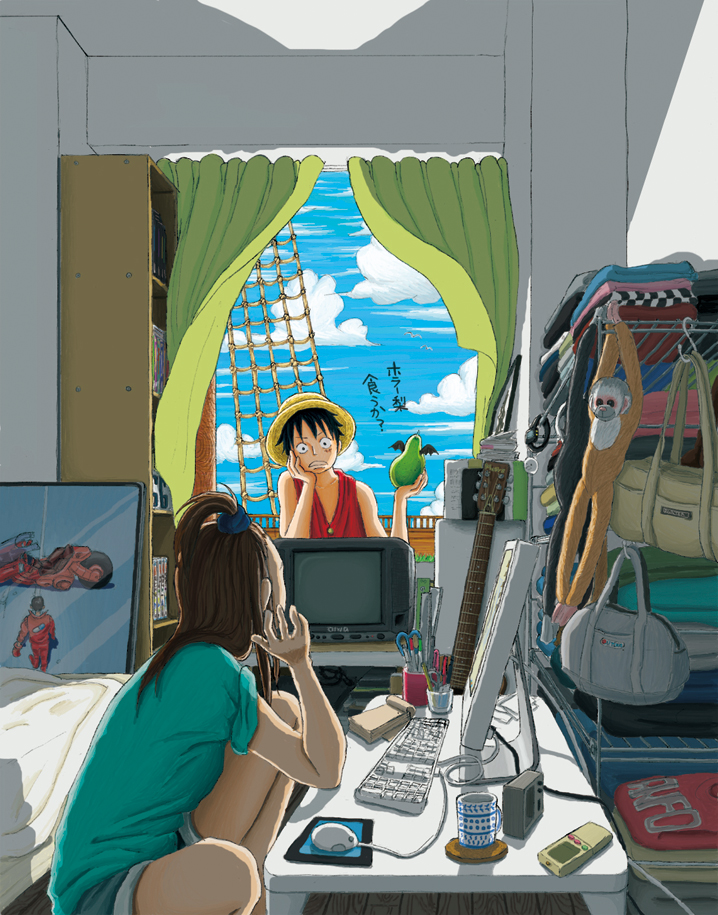 monkey d. luffy and kaneda shoutarou (one piece and 1 more) drawn by poni_(ucot)