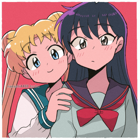 tsukino usagi and hino rei (bishoujo senshi sailor moon) drawn by tsubobot