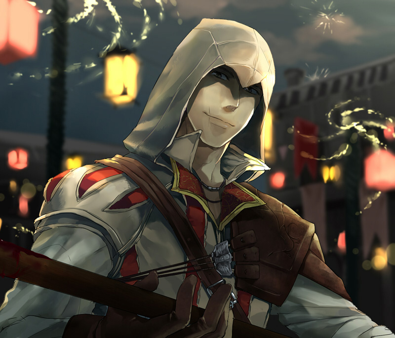 ezio auditore da firenze (assassin's creed and 1 more) drawn by sen_nai