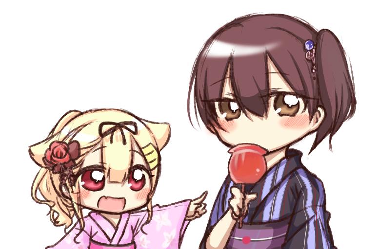 kaga, yuudachi, and yuudachi kai ni (kantai collection) drawn by jako_(jakoo21)