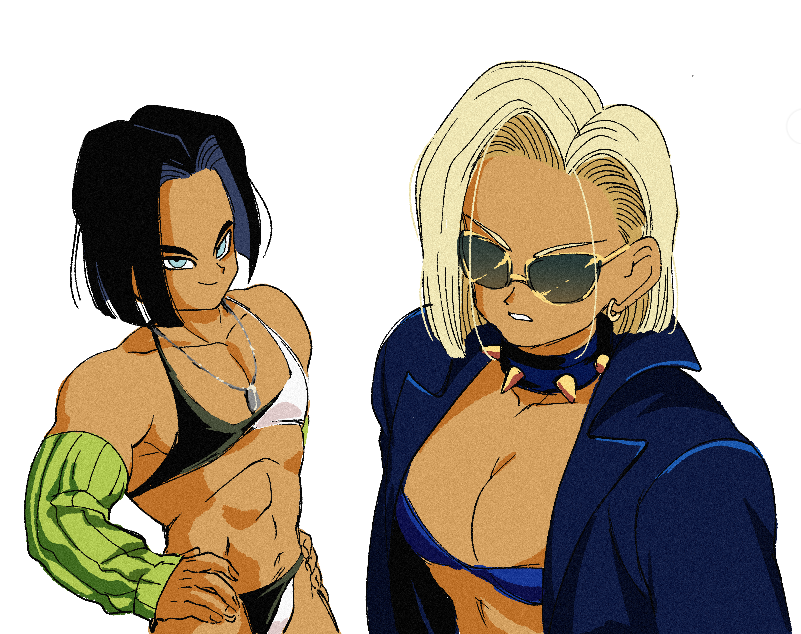 android 18 and android 17 (dragon ball and 1 more) drawn by cal_monssi
