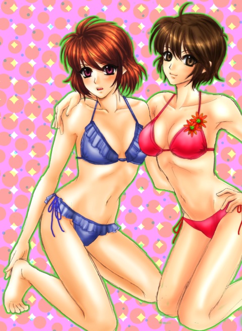 ibis douglas and shouko azuma (super robot wars) drawn by nori_(yotaji)