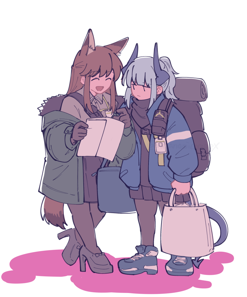 franka and liskarm (arknights) drawn by haruichi_(sazanami_complex)