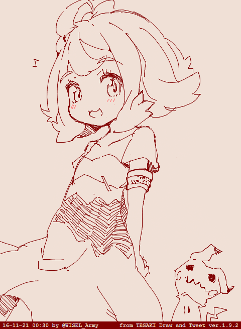 mimikyu and acerola (pokemon and 1 more) drawn by zeru_(wisel_army)