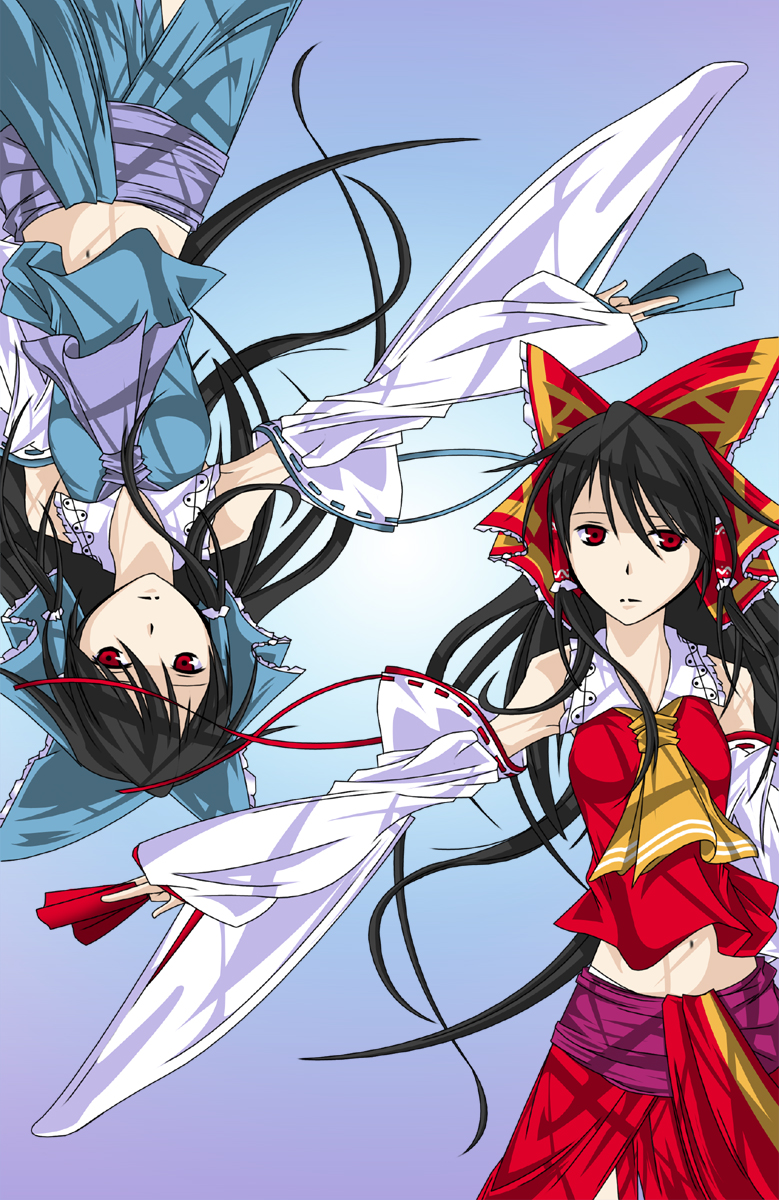 hakurei reimu (touhou and 1 more) drawn by d-suke
