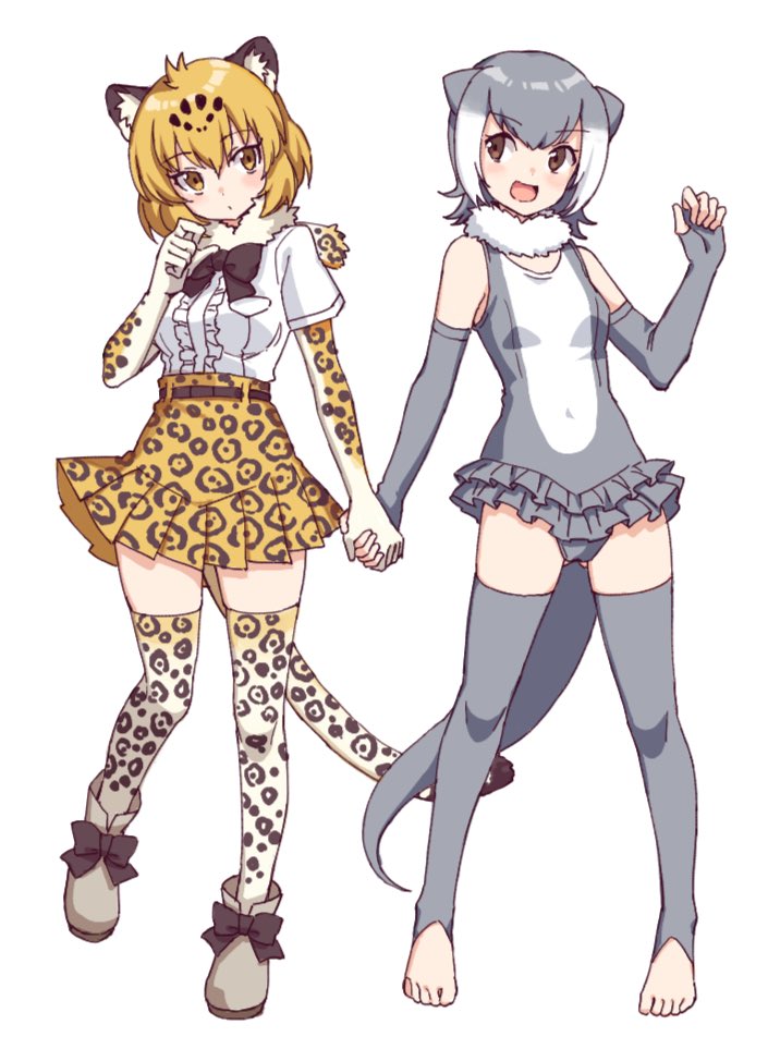 jaguar and small-clawed otter (kemono friends) drawn by hatagaya
