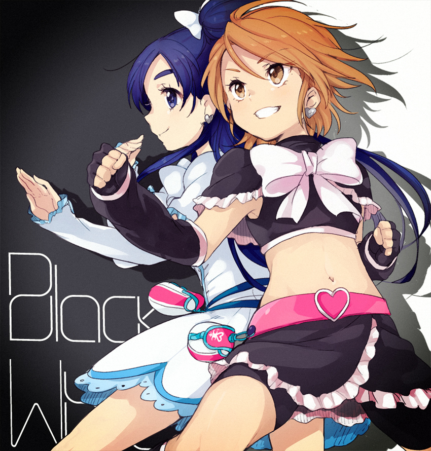 misumi nagisa, yukishiro honoka, cure black, and cure white (precure and 1 more) drawn by om5han