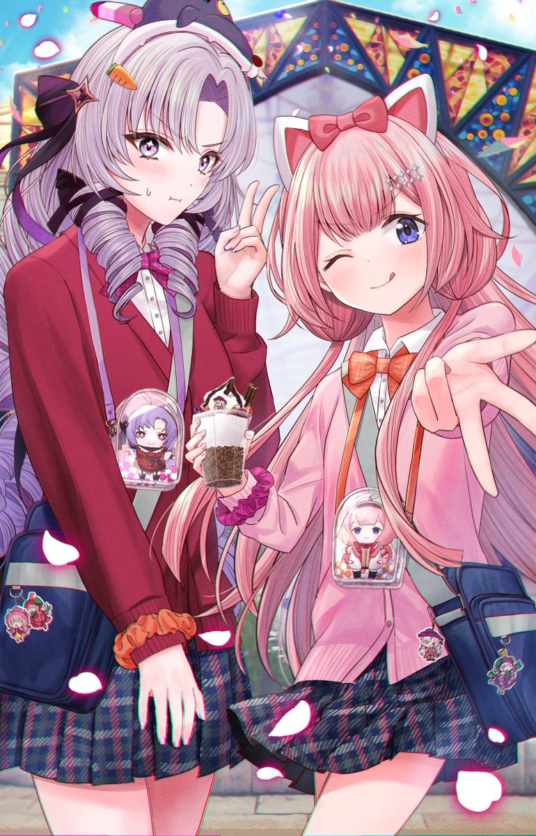 hyakumantenbara salome and suo sango (nijisanji) drawn by kashiwagi_touko