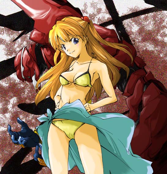 souryuu asuka langley and eva 02 (neon genesis evangelion and 1 more) drawn by umanosuke
