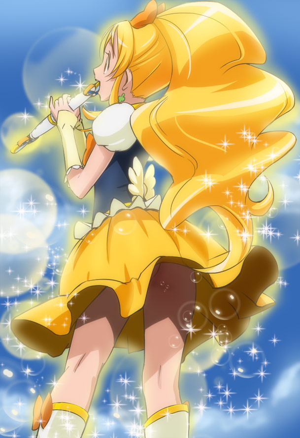 oomori yuuko and cure honey (precure and 1 more) drawn by haruyama_kazunori