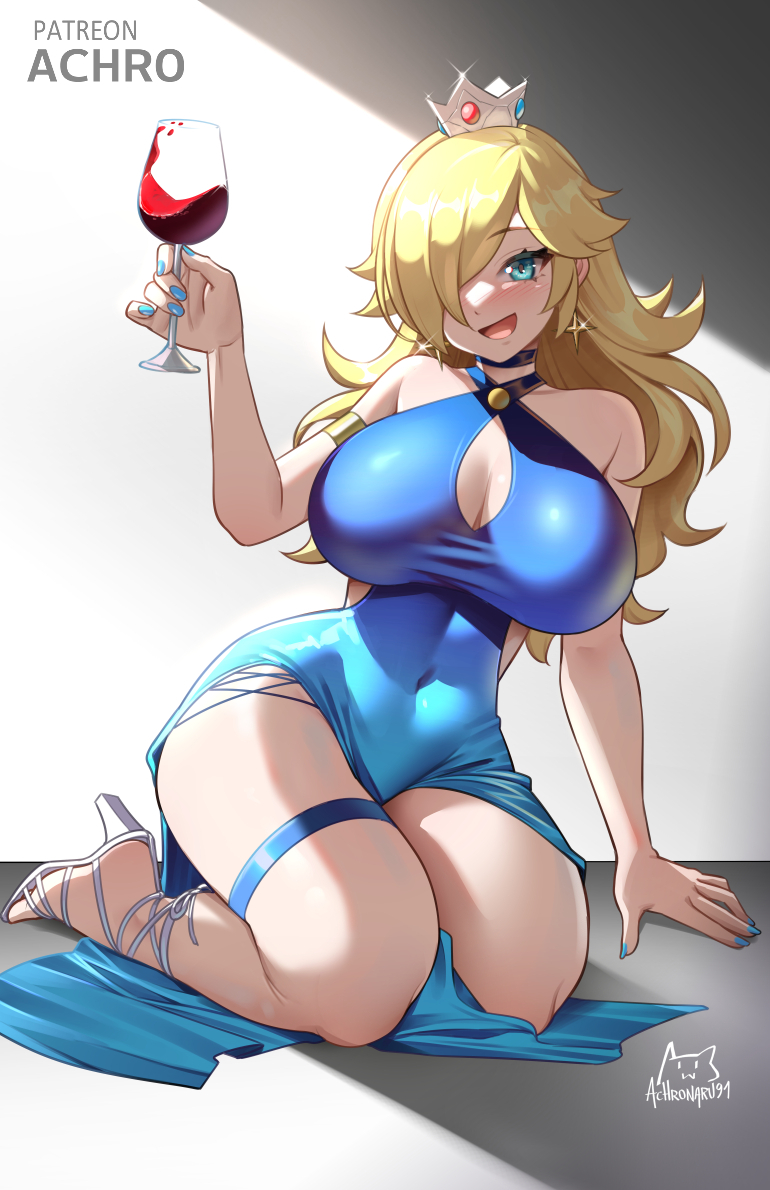 rosalina (mario and 1 more) drawn by achromaru