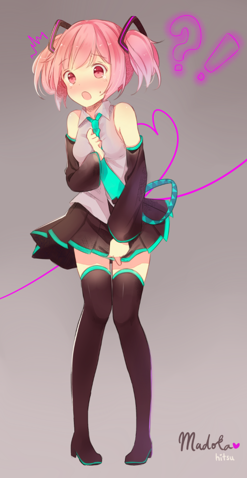 hatsune miku and kaname madoka (vocaloid and 1 more) drawn by hitsukuya