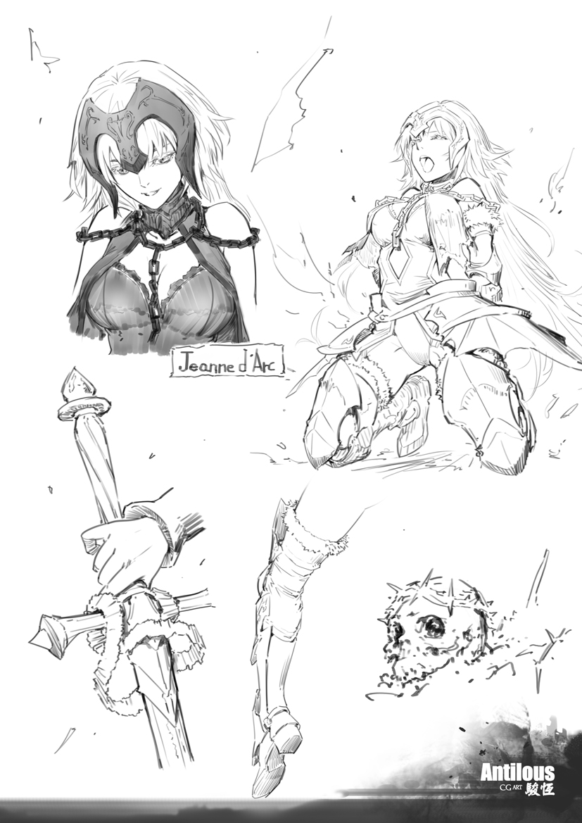 jeanne d'arc and jeanne d'arc alter (fate and 1 more) drawn by antilous