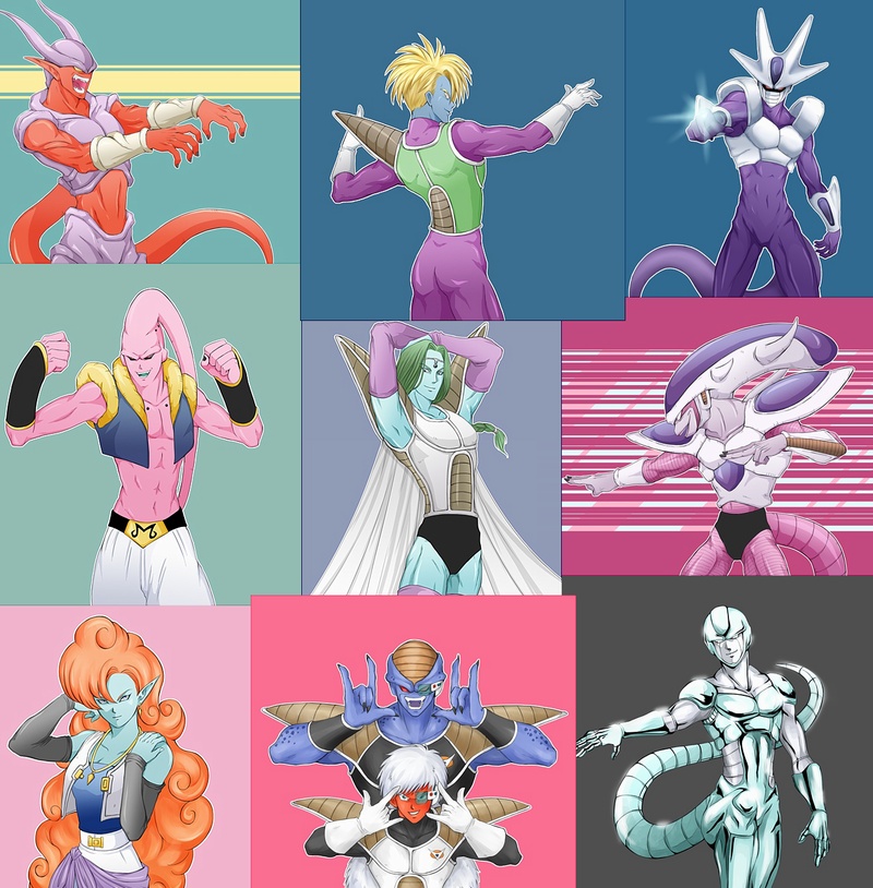 frieza, majin buu, cooler, super buu, zarbon, and 7 more (dragon ball and 1 more) drawn by shiemasu