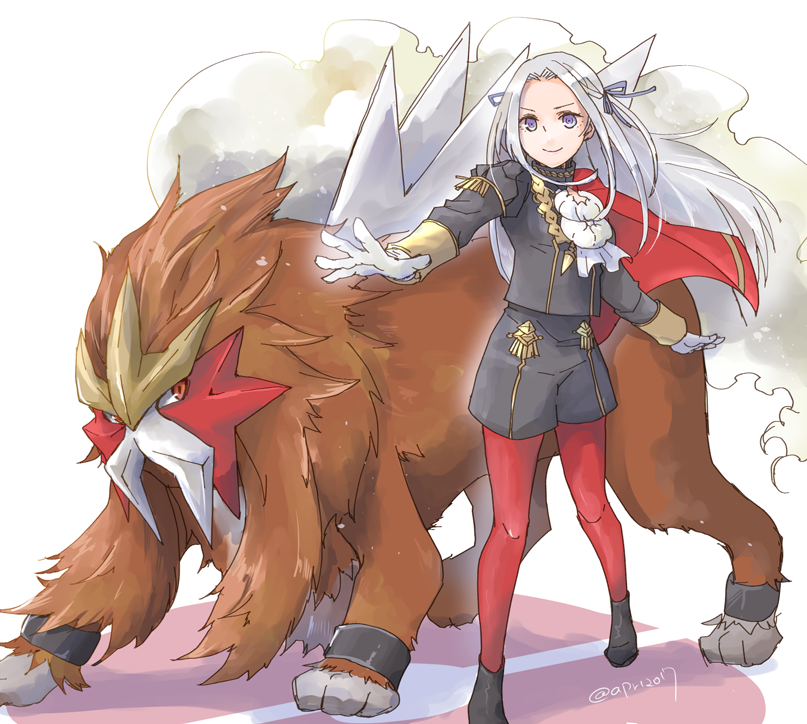 edelgard von hresvelg and entei (pokemon and 2 more) drawn by robaco