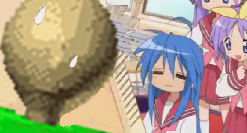 hiiragi kagami, izumi konata, hiiragi tsukasa, and baldi (lucky star and 1 more)