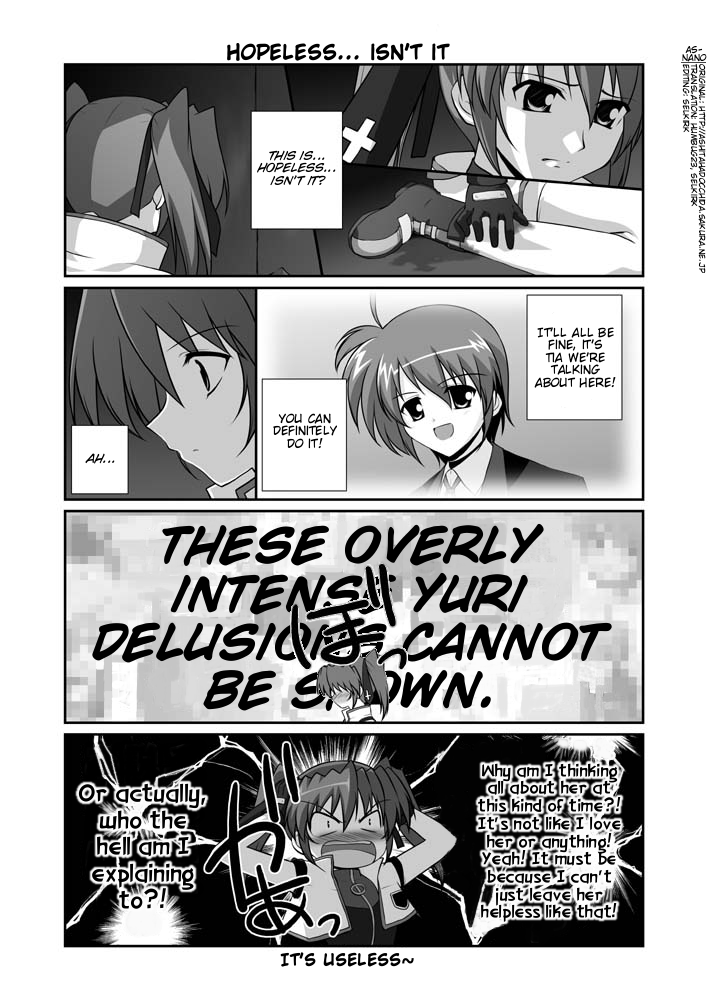 subaru nakajima and teana lanster (lyrical nanoha and 1 more) drawn by mikage_takashi