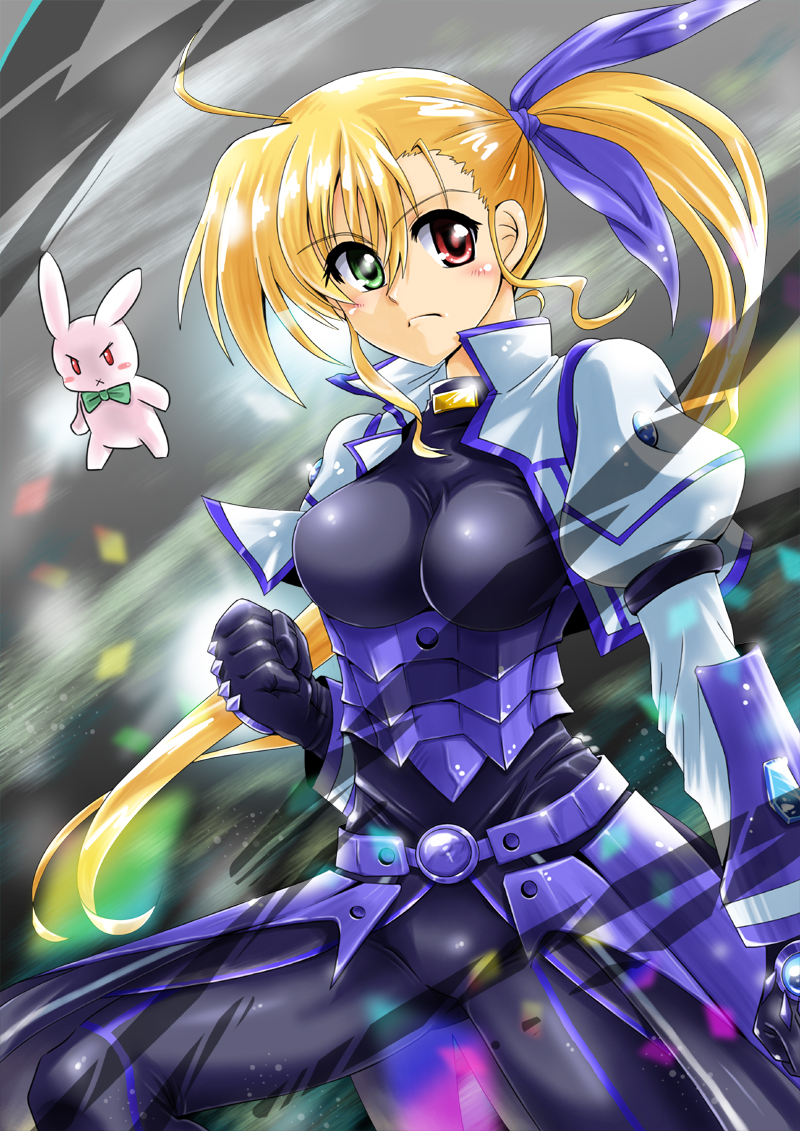 vivio and sacred heart (lyrical nanoha and 1 more) drawn by san-pon