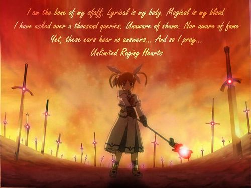 takamachi nanoha and raising heart (fate and 4 more) drawn by yononaka_namerou
