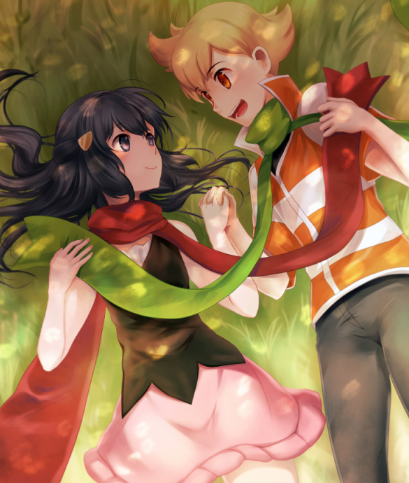 dawn and barry (pokemon and 1 more) drawn by karo_karo