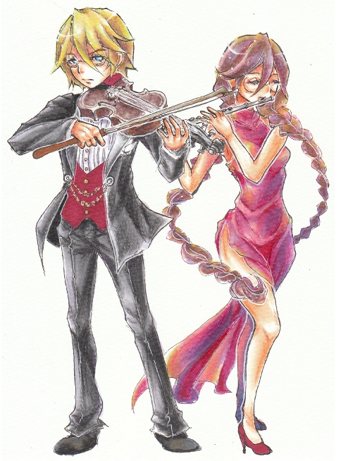fukawa toko and togami byakuya (danganronpa and 1 more) drawn by ichima_(momo_no_ichi)