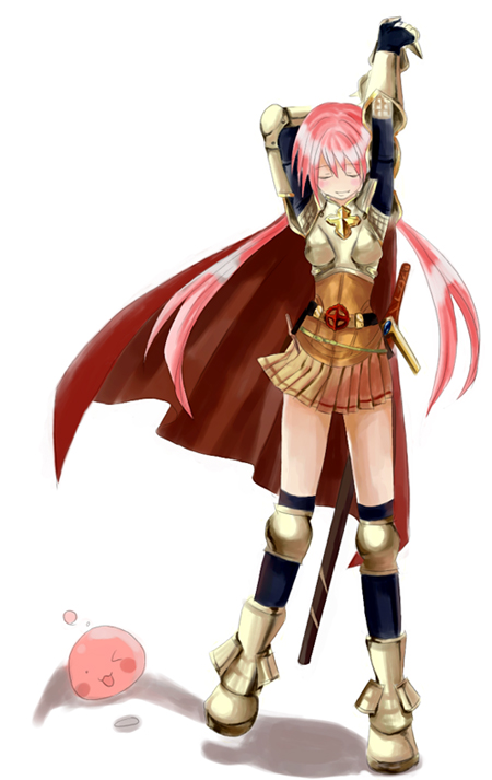 poring and lord knight (ragnarok online) drawn by alice_(afternoon_gleam)
