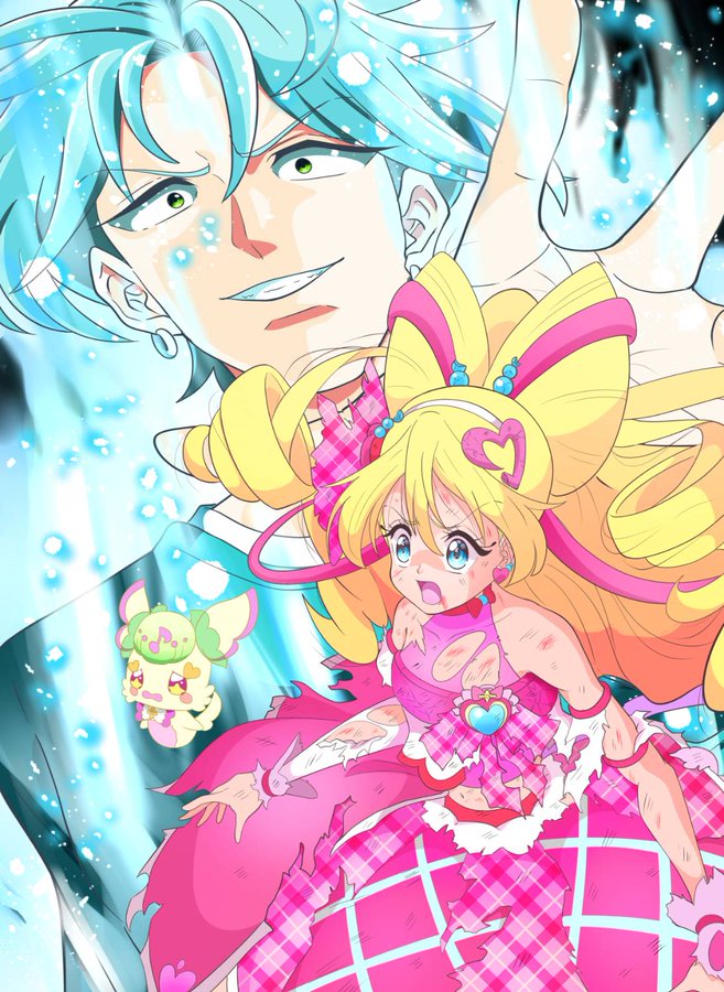 sakura uta, cure idol, purirun, and hibiki kaito (precure and 1 more) drawn by gitgjudmgv1ill2