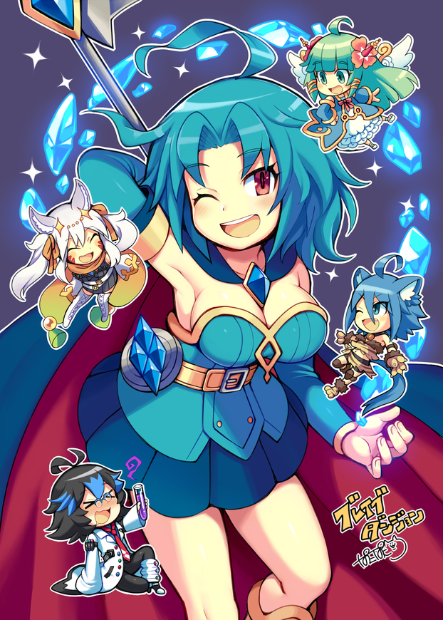 aru, papelne, stoj, rudy, and mari (majin shoujo) drawn by iroyopon