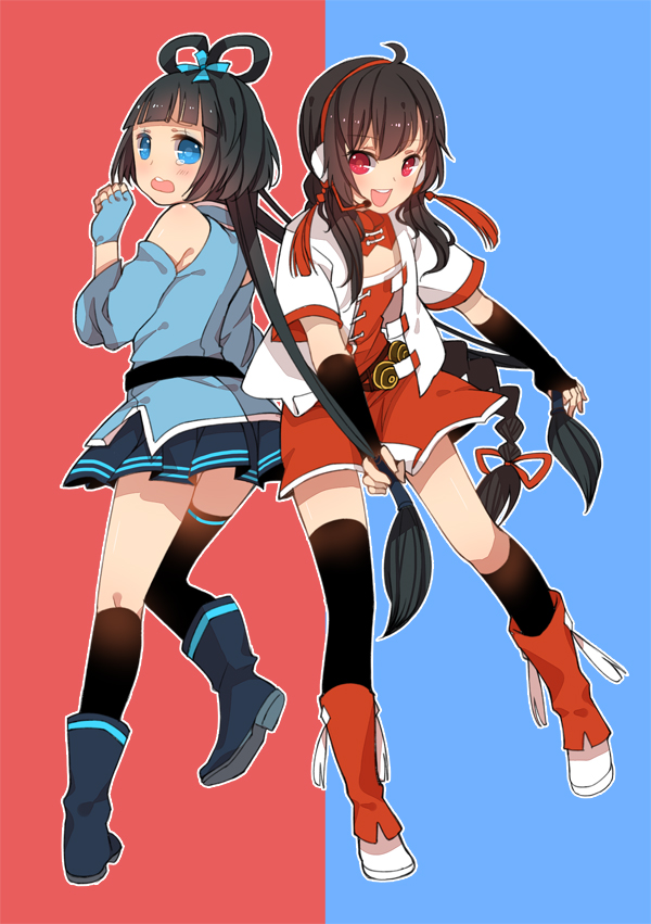 luo tianyi and yuezheng ling (vocaloid and 1 more) drawn by mia0309