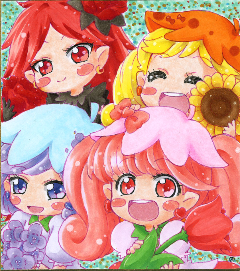 lip, himawari, rose, and sumire (sanrio and 1 more) drawn by 11ban