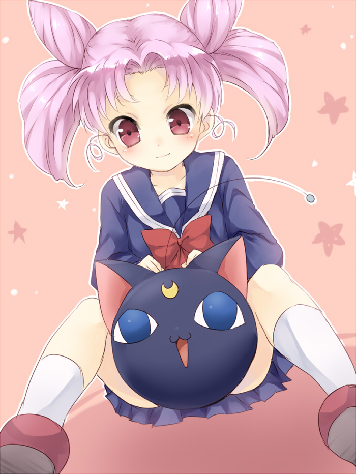 chibi usa and luna-p (bishoujo senshi sailor moon and 1 more) drawn by maruki_(punchiki)