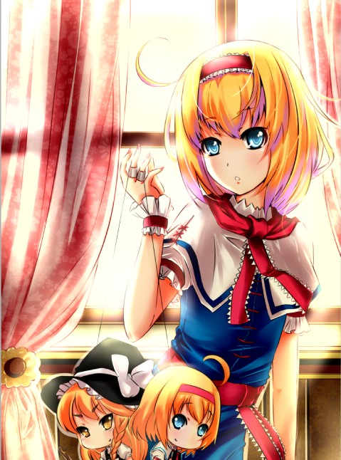 kirisame marisa and alice margatroid (touhou) drawn by kugi_ta_hori_taira
