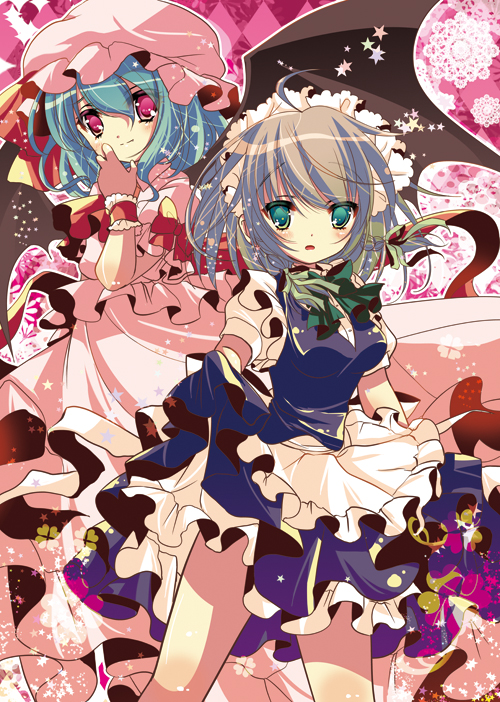 remilia scarlet and izayoi sakuya (touhou) drawn by shiwasu_horio