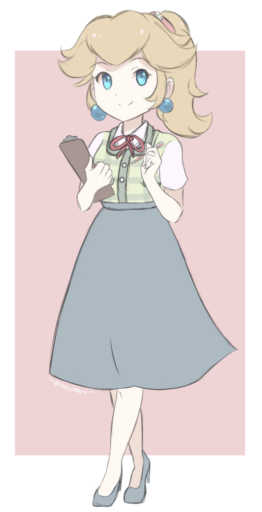 princess peach and isabelle (mario and 1 more) drawn by chocomiru