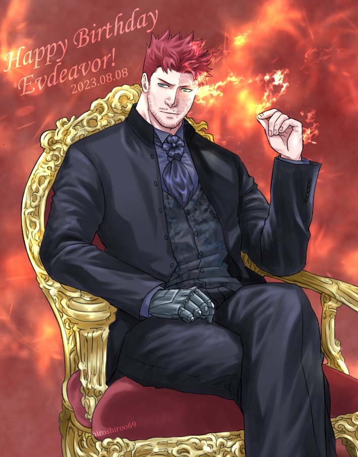 endeavor (boku no hero academia) drawn by shiroshiro69
