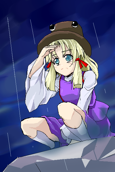 moriya suwako and pyonta (touhou) drawn by d_(coolier)