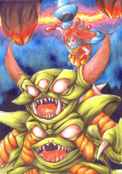 alena and death pisaro (dragon quest and 1 more) drawn by misaki777miki