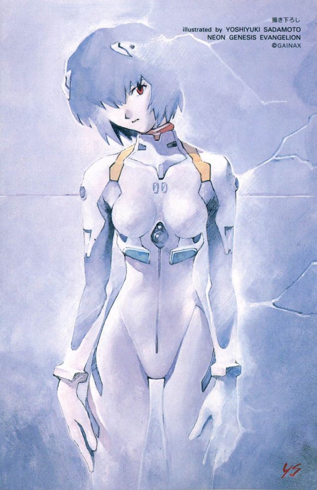 ayanami rei (neon genesis evangelion) drawn by sadamoto_yoshiyuki