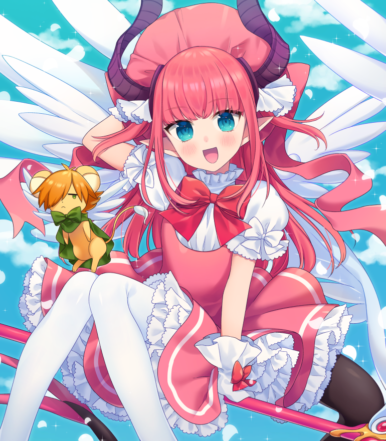 kinomoto sakura, elizabeth bathory, kero, and robin hood (fate and 2 more) drawn by karokuchitose