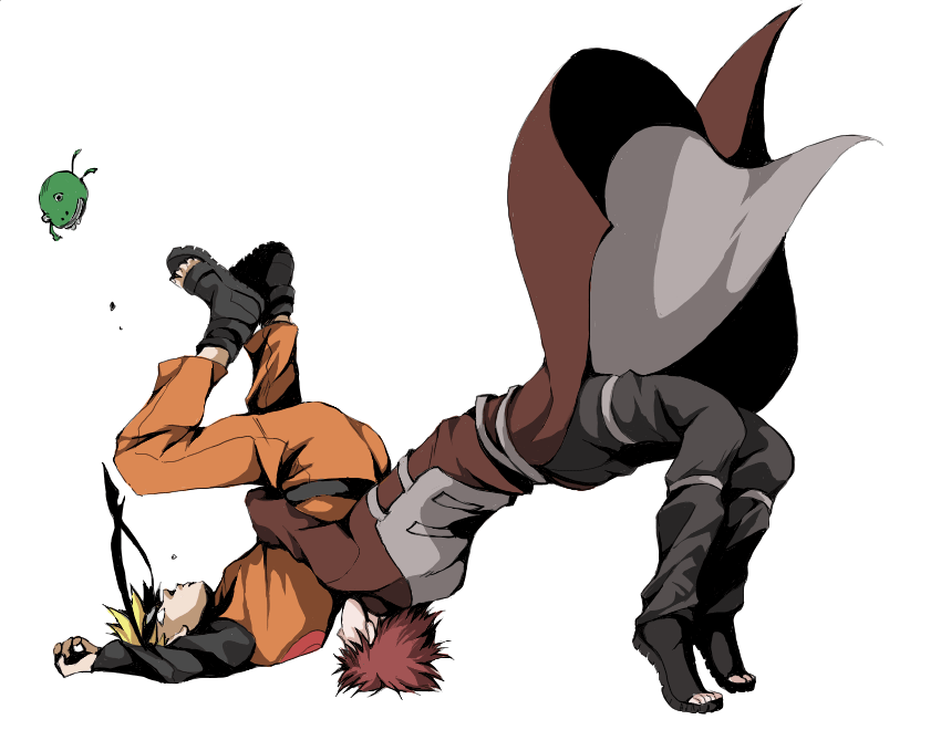 uzumaki naruto and gaara (naruto) drawn by akagi_soushi