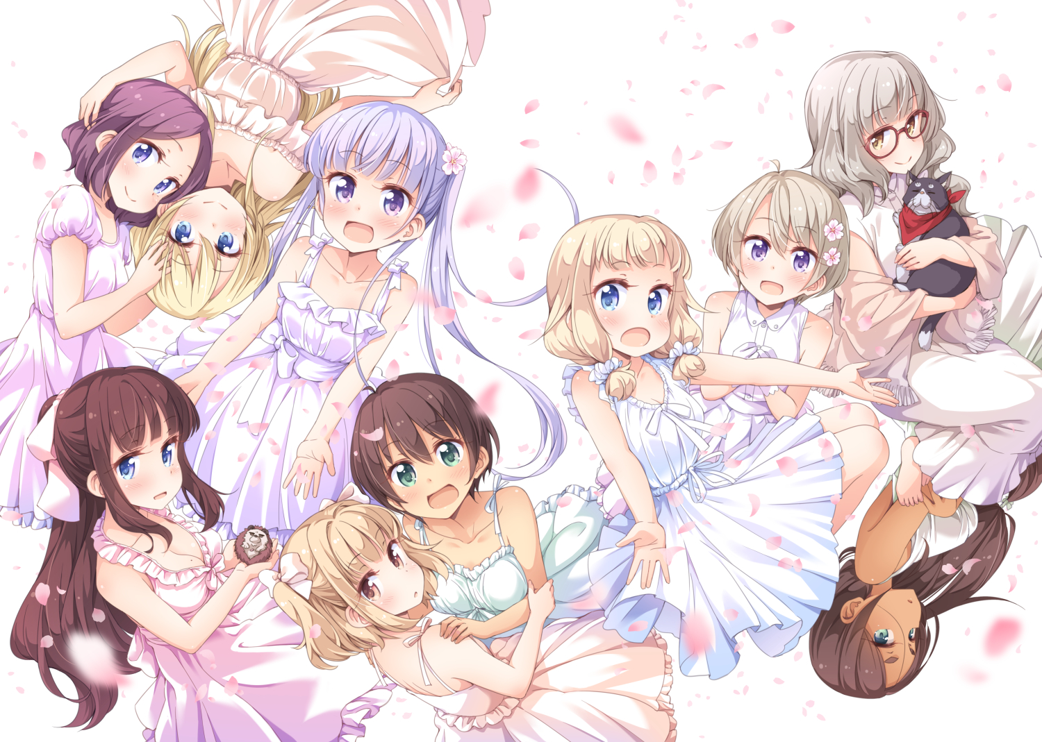 Suzukaze Aoba Takimoto Hifumi Iijima Yun Yagami Kou Sakura Nene And 6 More New Game Drawn By Tokunou Shoutarou Danbooru