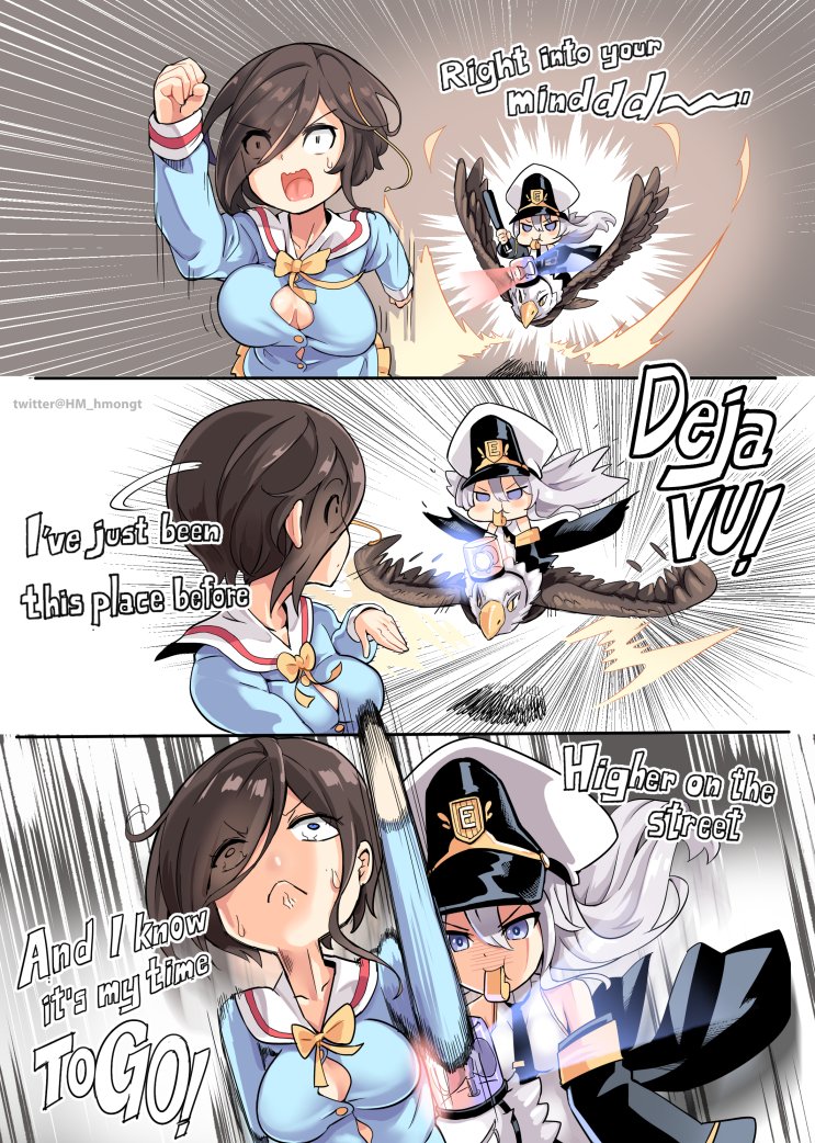 enterprise, mutsuki, grim, and ark royal (azur lane and 1 more) drawn by hm_(hmongt)