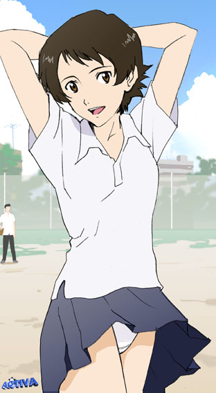 konno makoto and tsuda kousuke (toki wo kakeru shoujo) drawn by moriya_naoki