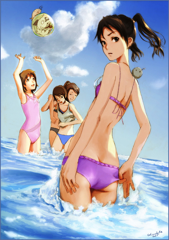 amasawa yuuko, okonogi yuuko, hashimoto fumie, densuke, mojo, and 2 more (dennou coil) drawn by shiika_sadamasa
