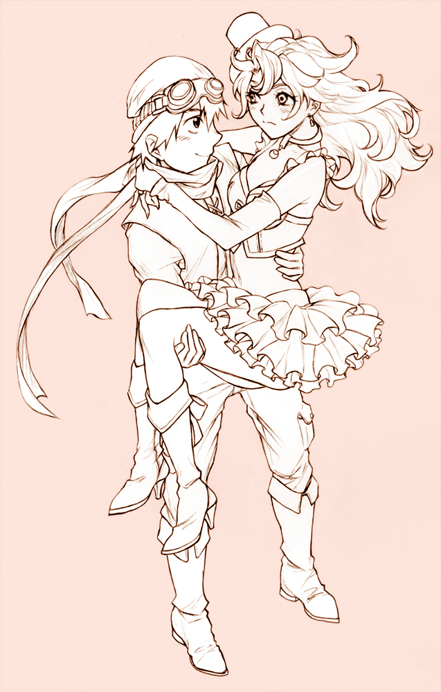 maribel and hero (dragon quest and 1 more) drawn by mayakaek
