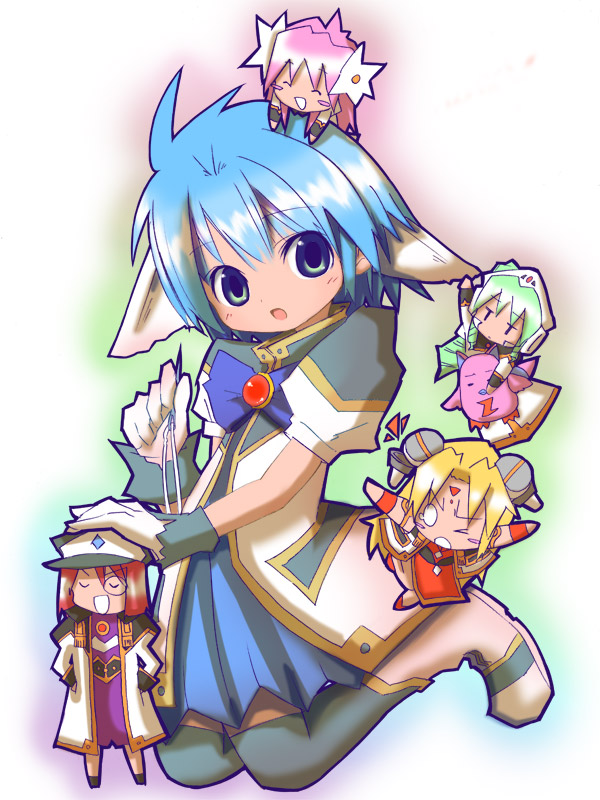 milfeulle sakuraba, mint blancmanche, ranpha franboise, forte stollen, vanilla h, and 1 more (galaxy angel) drawn by oiyoiyo