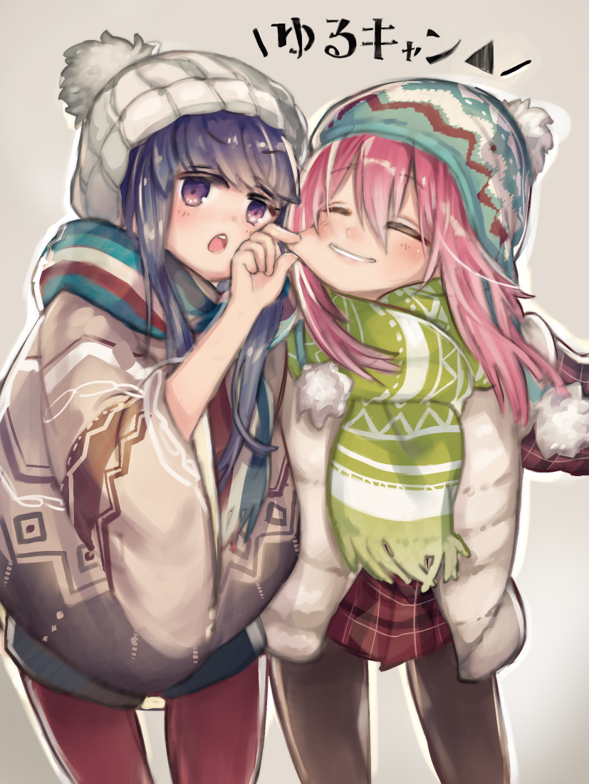 shima rin and kagamihara nadeshiko (yurucamp) drawn by jihisintyou