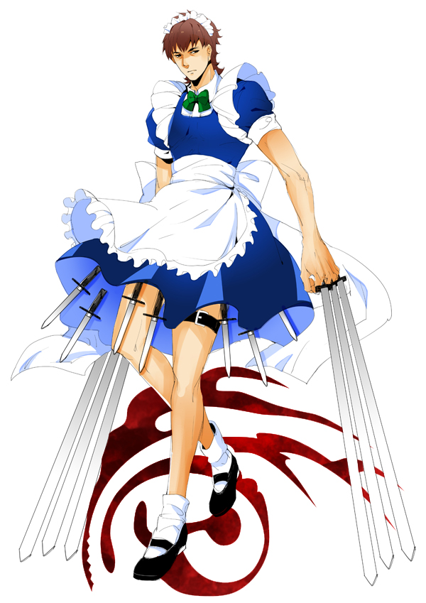 izayoi sakuya and kotomine kirei (touhou and 2 more) drawn by balusah